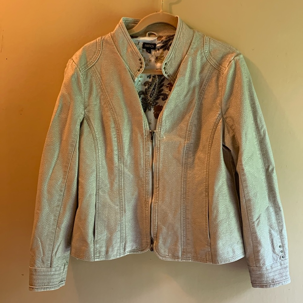 Fantazia Medium Faux Leather Studded Jacket Sz Medium